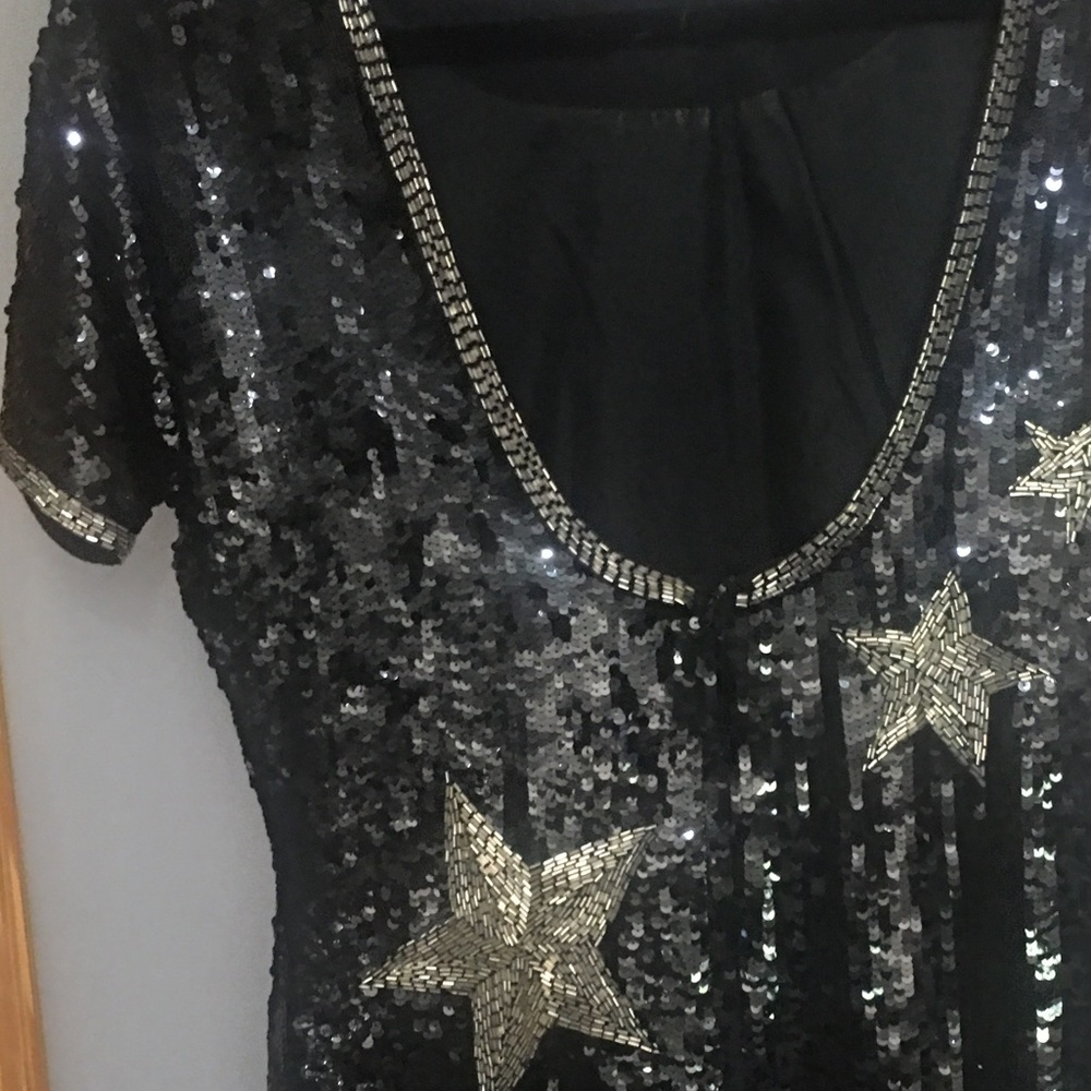 Sequin cocktail dress.